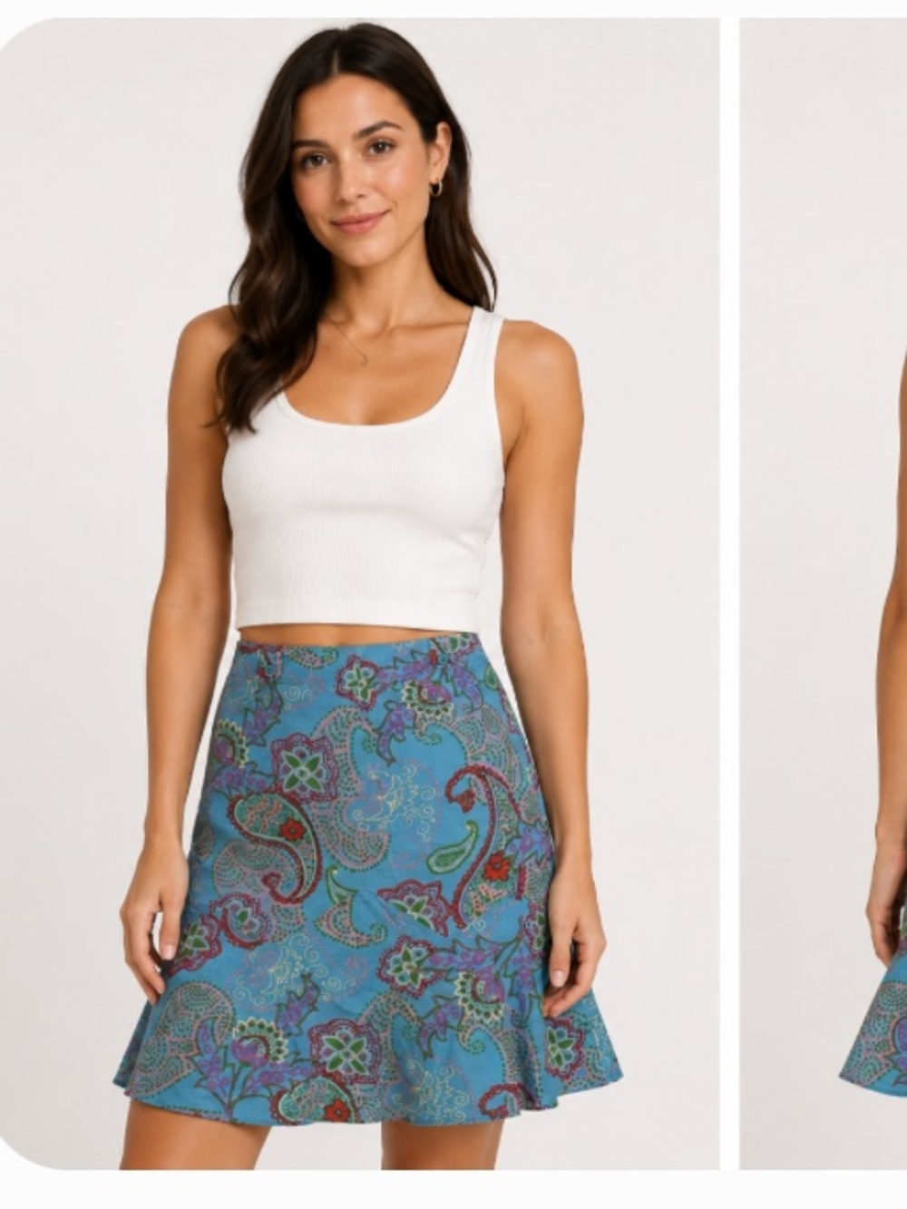 MaxMara weekend Blue Floral‎ Paisley Skirt size 12